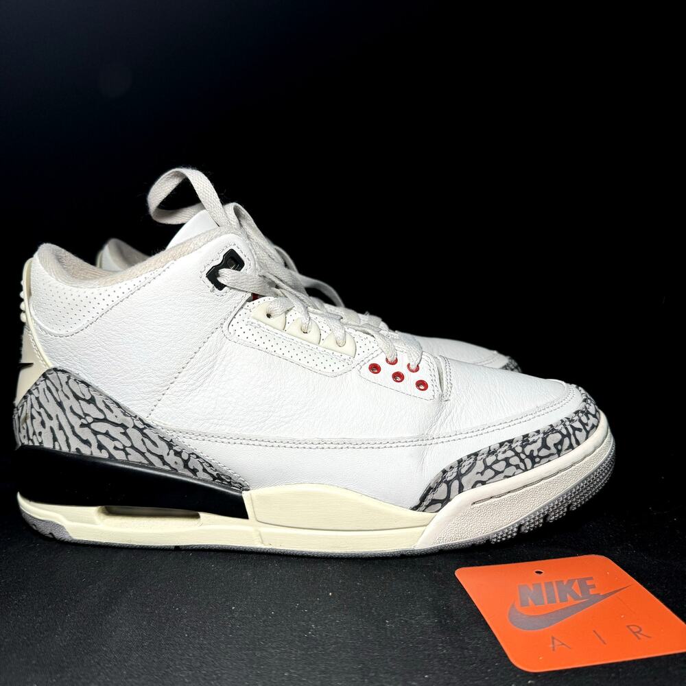 Size 9.5 - Nike Air Jordan 3 Retro White Cement Reimagined Men's Shoes